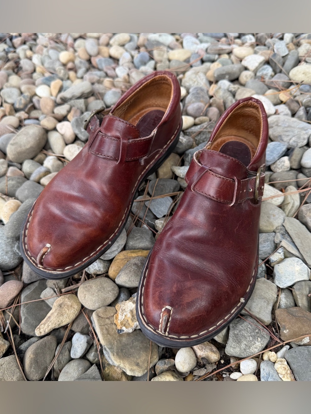Women’s Born Monk Strap Brown Leather Buckle Loafer Flats 8.5 - Picture 7 of 8